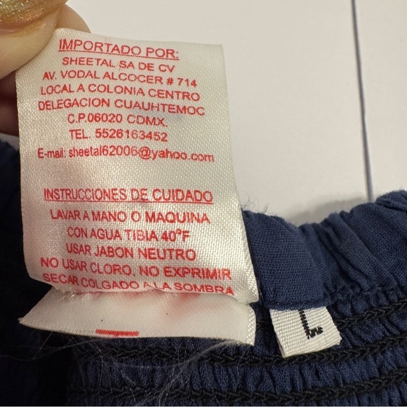 Royal Moda Embroidered Mexican Peasant Tunic Dress Navy Boho Floral Bird Sz L - Picture 8 of 8